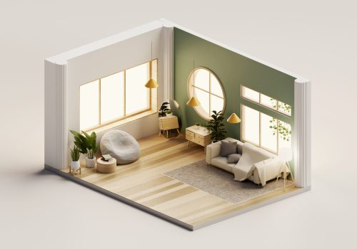3D Rendered Living Room
