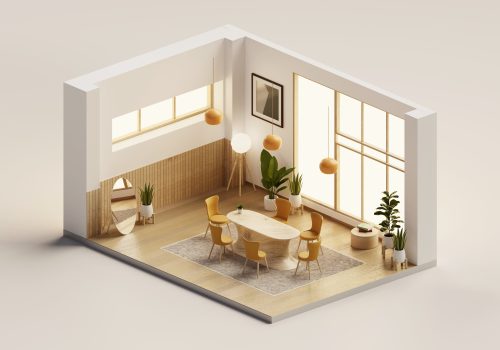 3D Rendered Dining Room